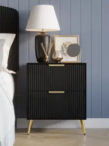 Favorer Everett Night Stand, Black, Modern Design