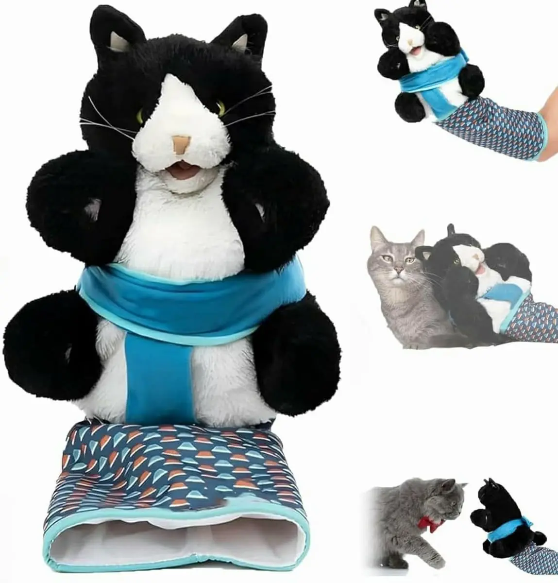 Cat & Kitty Wrestling Glove Puppet - Durable Protective Hand Mitt, Interactive Toy for Bonding Time, Daily Play & Scratchsafe Play, Boosts Agility, Reduces Anxiety, Relieves Boredom, Promotes Mental Enrichment