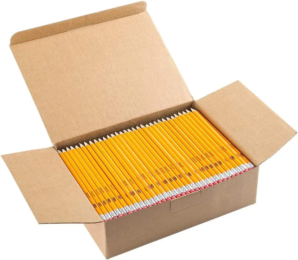 Madisi Wood-Cased #2 HB Pencils Bulk Pack 320 Pre-Sharpened Graphite Pencils with Latex-Free Erasers for School, Classroom, Office & Everyday Writing (Yellow)