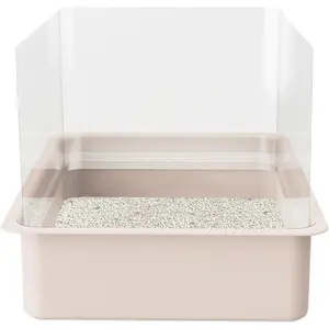 3Pcs Cat Litter Box Pee Shields Open Top Litter Box Splash Guard Privacy Screen Transparent Easy Clean 14.5 * 11.5in Box Not Included