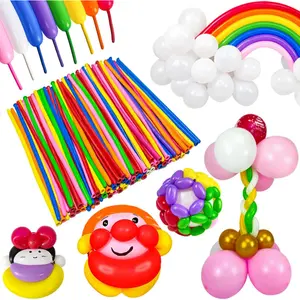 Long Balloons Animals, Thickening 260 Balloons for Tying Balloon Arch, Twisting Latex Magic Modeling Skinny Birthday for's Party Wedding Decoartion 100pcs (Color)