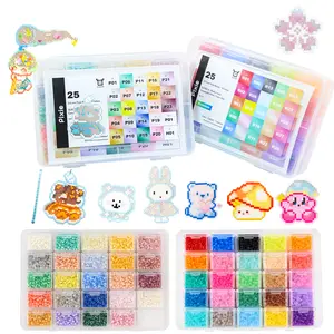 2.6mm PixieBeads Premium Combo (25 Pearlescent Colors) - Mini Fuse Beads 2.6mm - Basic Pixel Art Kit for Beginners