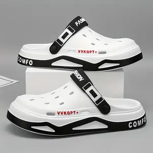 Stylish Clogs Fashionable Unisex Spring And Summer Casual Clogs - Soft Sole, Breathable Footwear for Outdoor Activities, Featuring "FASHION" Graphics, EVA Material, Suitable for Everyday Wear.