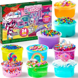 2025 Christmas Advent Calendar 24 Days, 16 DIY Slime, Foam Balls,Fruit Slices & Glow in The Dark Powder,Christmas Countdown for Kids Party Favors,Xmas Gift Classroom Prizes,Slime Advent Calendar  easter gifts for kids