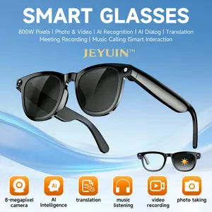 JEYUIN Smart Camera Glasses 8MP HD, Photochromic Auto Tint Lenses,Wireless Bluetooth Audio Sunglasses, Hands-Free Photo Video Recording, Real-Time Translation 160+ Languages, WiFi Wearable for Travel Outdoor Sports Driving Daily Use, Gift for Men Women