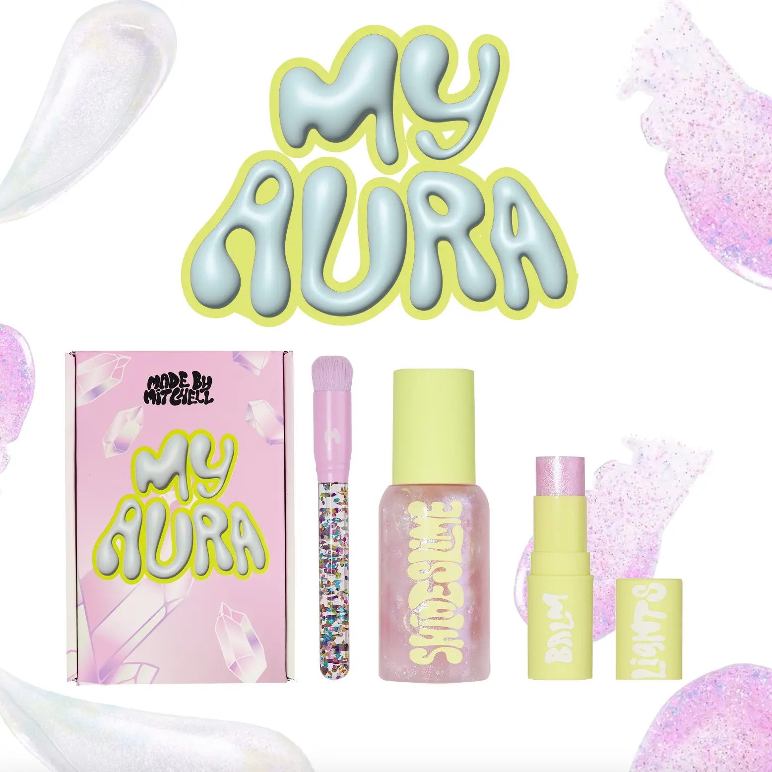 Drippin' in Crystals My Aura Makeup Bundle, Cosmetic Makeup Set, Makeup Combo, Face Makeup Sets, Glam Set, Made by Mitchell, Perfect for Enhancing Your Look, Ideal Gift Choice, Makeup Set Kit, Makeup Kits