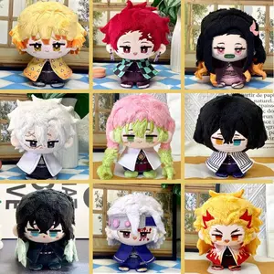 10cm Demon Slayer Plush Rengoku Kyoujurou Uzui Tengen Kanroji Mitsuri Stuffed Doll Cartoon Figure Pendant Keychain Birthday Gift