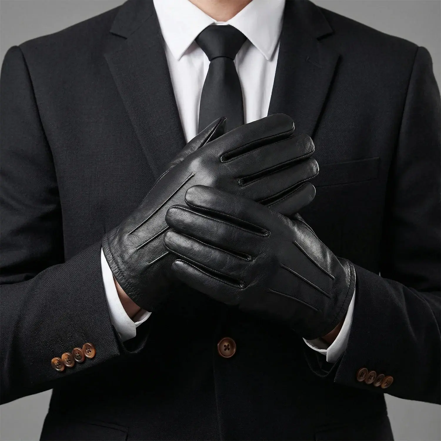 Men’s Genuine Leather Unlined Gloves – Police Patrol & Motorcycle Riding Gloves (Pol-Un)