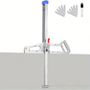 Foldable Drywall Cutting Tool Aluminum Manual Gypsum Board Cutter with Adjustable Blade 0. 6-24 Inches/1. 5-61cm and 10 Spare Blades