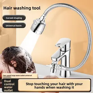 Washbasin Faucet External Shower Head Hair Washing Tool Bathroom Basin Universal Rotatable Extension Tube Extender
