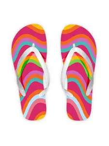2026 Summer New Women's Flip Flops, Open Toe, Flat Heel, Vibrant Abstract Pattern, Multiple Colors|Sizes Available, Ideal for Mother's Day, Easter, Holiday Gift, All - Season Fashion Sandals, Women Shoes