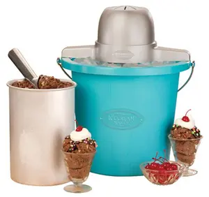Nostalgia ICMP400BLUE Old Fashioned Ice Cream Maker- Blue - Pack Of 2