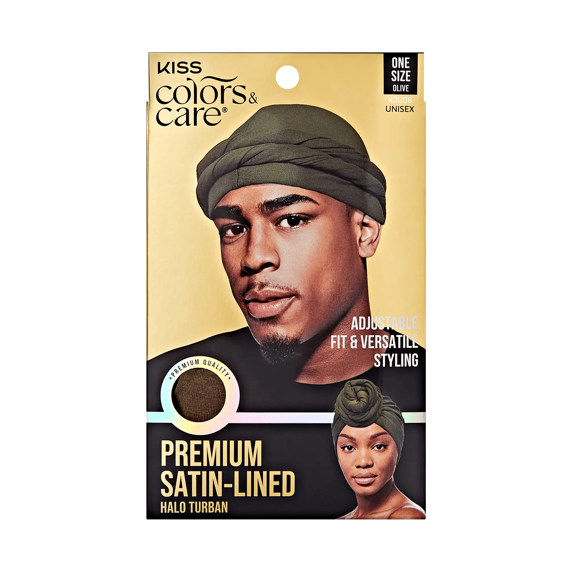 Kiss Colors & Care Premium Satin-Lined Halo Turban - Olive | Hair Turban, Hair Accessories