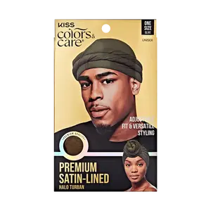 Kiss Colors & Care Premium Satin-Lined Halo Turban - Olive | Hair Turban, Hair Accessories
