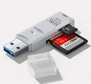 1 USB 3.0 2-In-1 Card Reader For SD/TF Cards- High Speed Memory Card Adapter (Compact & Portable)