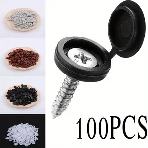 100 Oxide Flat Head Screw Caps, Durable Plastic Protection Covers, Suitable for Cross Screws, Building Projects, Decorative Parts