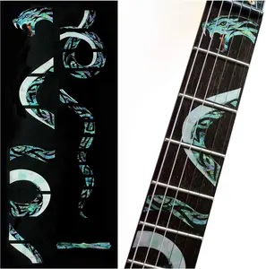 Twisted Snake Guitar Inlay Sticker Imitated Abalone shell Cross-shaped Guitar Fingerboard Sticker Self Adhesive Decal Stickerless