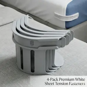 4-Pack Bed Skirt Clips, Anti-Slip Mattress Straps, Prevents Sheet Shift, Easy One-Time Installation, Universal Size, Bed Sheet Grippers