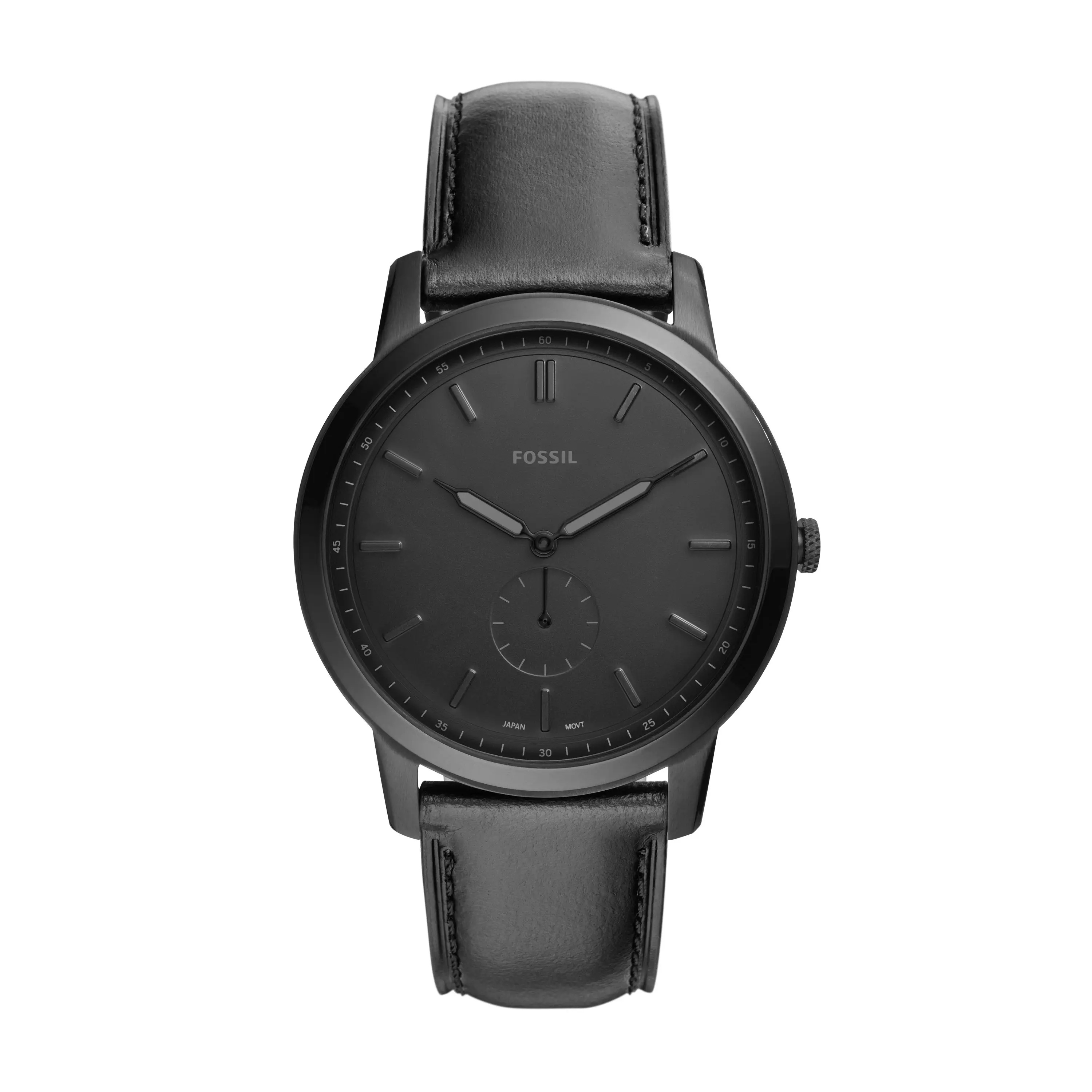 Fossil Men's Minimalist 44mm Three-Hand, Black Stainless Steel Watch Fossil Men's Minimalist 44mm Three-Hand, Black Stainless Steel Watch