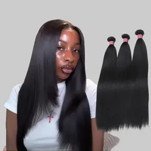 Nadula Wholesale Yaki/Kinky Straight Hair Weave 3 Bundles Virgin Human Hair Extensions - 8-26 Inch Tangle-Free Glueless No Shedding Summervibes TikTokShopStockUp