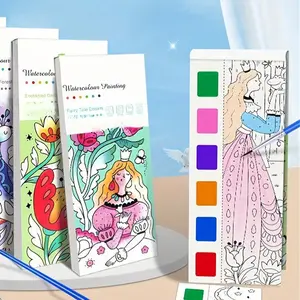 1 set of children's watercolor coloring books, student coloring and drawing books, drawing and coloring paper, comes with watercolor pens, Halloween, Thanksgiving, and Christmas gifts, Easter gift, Watercolor Paint Book
