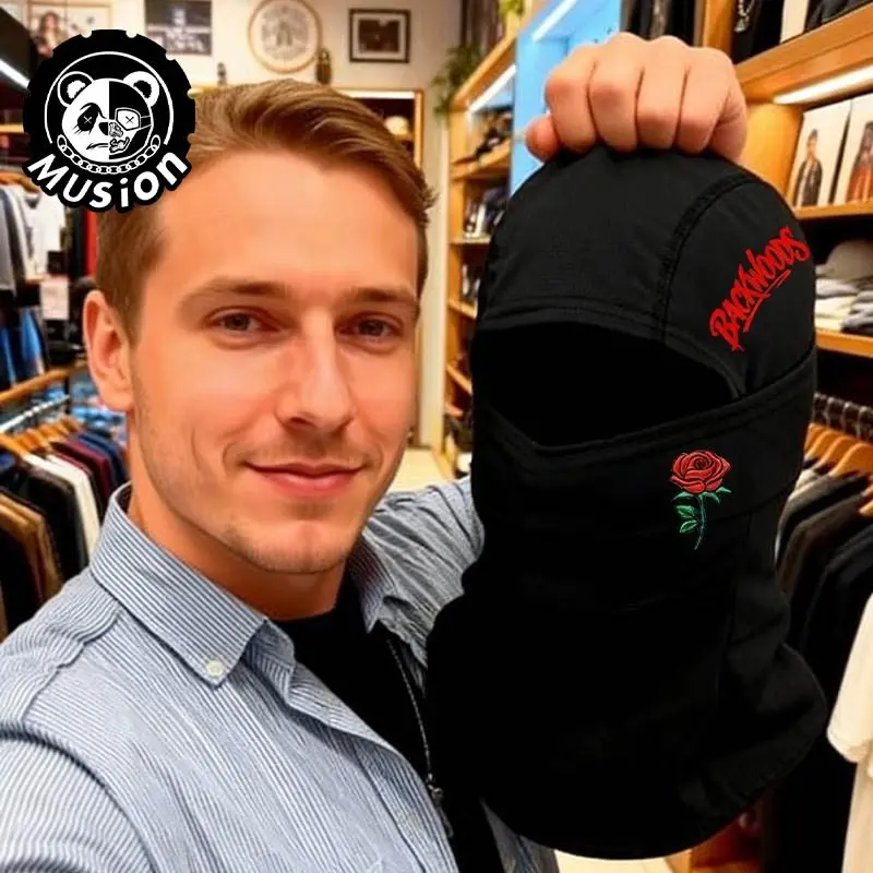 Musion Balaclava Riding Mask, Street Hip Hop Football Print Face Hat, Outdoor Headwear, Windproof Dustproof Multifunctional, Unisex, Outdoor Sports