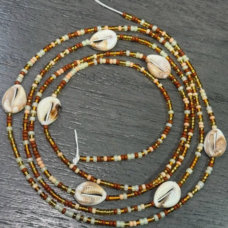 Shell to shell tie on waist beads Body Jewelry