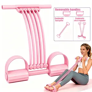 3-in-1 Multifunction Pedal Resistance Band, Elastic Pull Rope Fitness, Full-Body Workout at Home Gym, Exercise Sit-up, Yoga, Abdominal Training