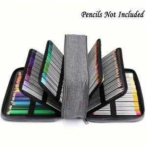 Large Capacity 300-Slot Color Pencil Case, Double Zipper Multi-Layer Holder for Colored Pencils & Gel Pens, Durable Organizer for Artists