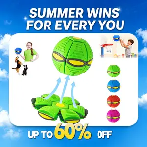 【Summer Wins】Children's Bouncing Ball,Magic Metaball,Magic Flying Saucer,Bouncy Ball,Kids Toy Ball,Parent-Child Interaction(Green, Blue, Red & Pink)