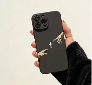 Creative Cross Pattern Phone Case, Anti-drop Shockproof Phone Protective Cover, Phone Accessory Compatible with iPhone 11 12 13 14 15 16 Pro Max
