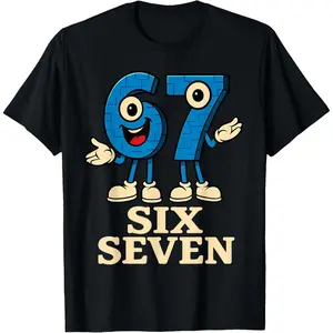 ❤   67 Six Seven 6-7 - Funny Italian Brainrot Boys Girls Gaming Meme T-Shirt,Black crew neck cotton S-5XL plus size T-shirt,Christmas and Thanksgiving 2025. Graphic Fashion Tee