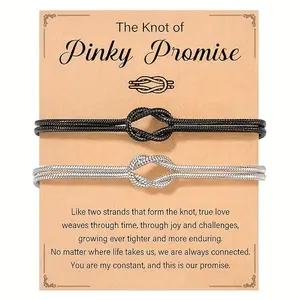 Set of 2Pcs Elegant Bracelets for Couples - Featuring a Unique Interlocking Loop Design, These Matching Additions Are Perfect for Both Men And Women, Ideal for Daily Use And Special Events Like Valentine'S Day, Anniversaries, Christmas