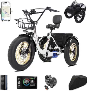 CroSight 2.0 Pro 85% Pre-Assembled Folding Electric Trike for Adults, Rear-Wheel Drive, Differential for Stability, Wide Comfort Seat, 20x4 Fat Tires, Peak 1700W 48V 20Ah Removable Battery, UL 2849