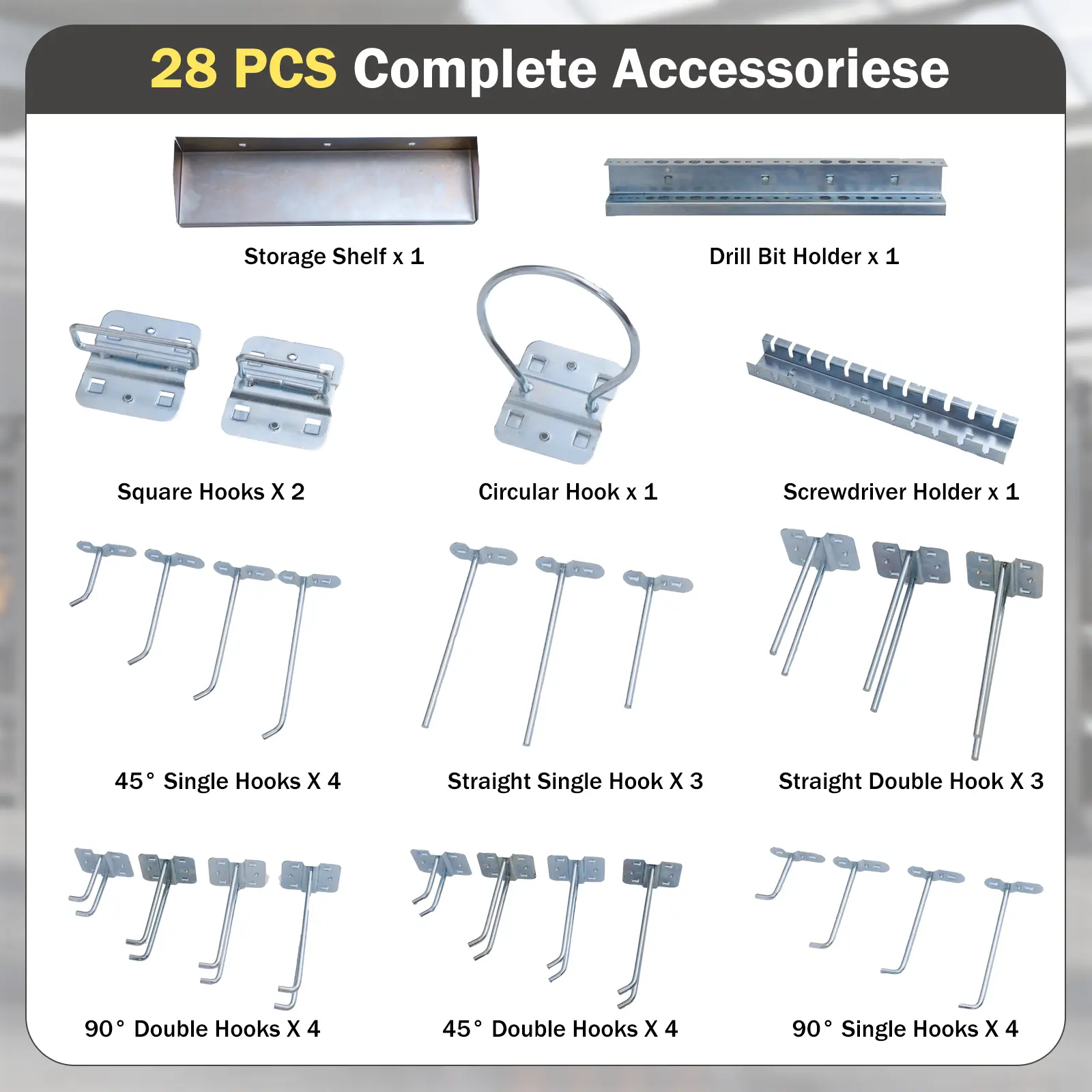 COSTWAY - Wall-Mounted Pegboard Kit with 3 Pegboards for Garage Workshop-Black
