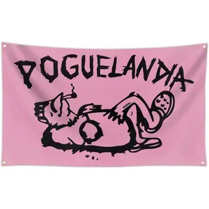 Poguelandia tapestry, funny tapestries, bedroom living room bedroom tapestries、pink  tapestry