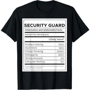 Security Guard Nutrition Information T-Shirt