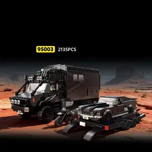 2135+ Piece Mustang Sports Car and RV 2-in-1 Building Set Vehicle Display: Truck, Trailer, Sports Car Models Men's Collectible Gift Desk Ornament Home Decor Vehicle Ideal Gift for Adults, Men, Teens Birthday, Christmas, Halloween, New Year Toys