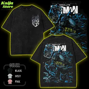 The Arkham Dark Knight Absolute - Darknight verse Edition Double Printed Lightweight Acid Washed Tee TV series Vintage Graphic Design Top Cotton Comic Movie Superheroes Streetwear T-Shirt Clothes Menswear Womenswear