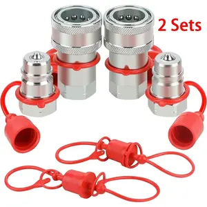 2 Sets 1/2" Ag Hydraulic Quick Connect Couplers Couplings, Ball Pioneer Style