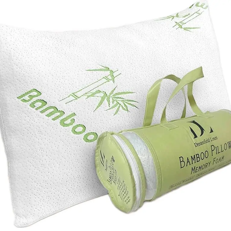 100% KING Organic Bamboo Pillow, Hypoallergenic, Breathable Bed Pillow for Side Back Stomach Sleepers