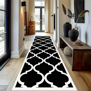 Minimalist corridor runner carpet - Modern Indoor Rug, Decorative Rug, geometric lines, ultra-soft, washable, suitable for corridor, living room, bedroom, balcony, kitchen, entrance decoration