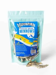 FIDO FUELS - Freeze Dried Minnows - 2 oz Bag of Single-Ingredient USA Treats for Dogs - Nutrient-Dense & Organ-Rich - Safe for All Breeds & Ages - Meal Topper or Training Reward