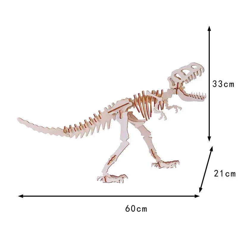 Large Tyrannosaurus Rex Wooden Creative DIY Model Three-dimensional Children's Educational Toy Assembly Kit