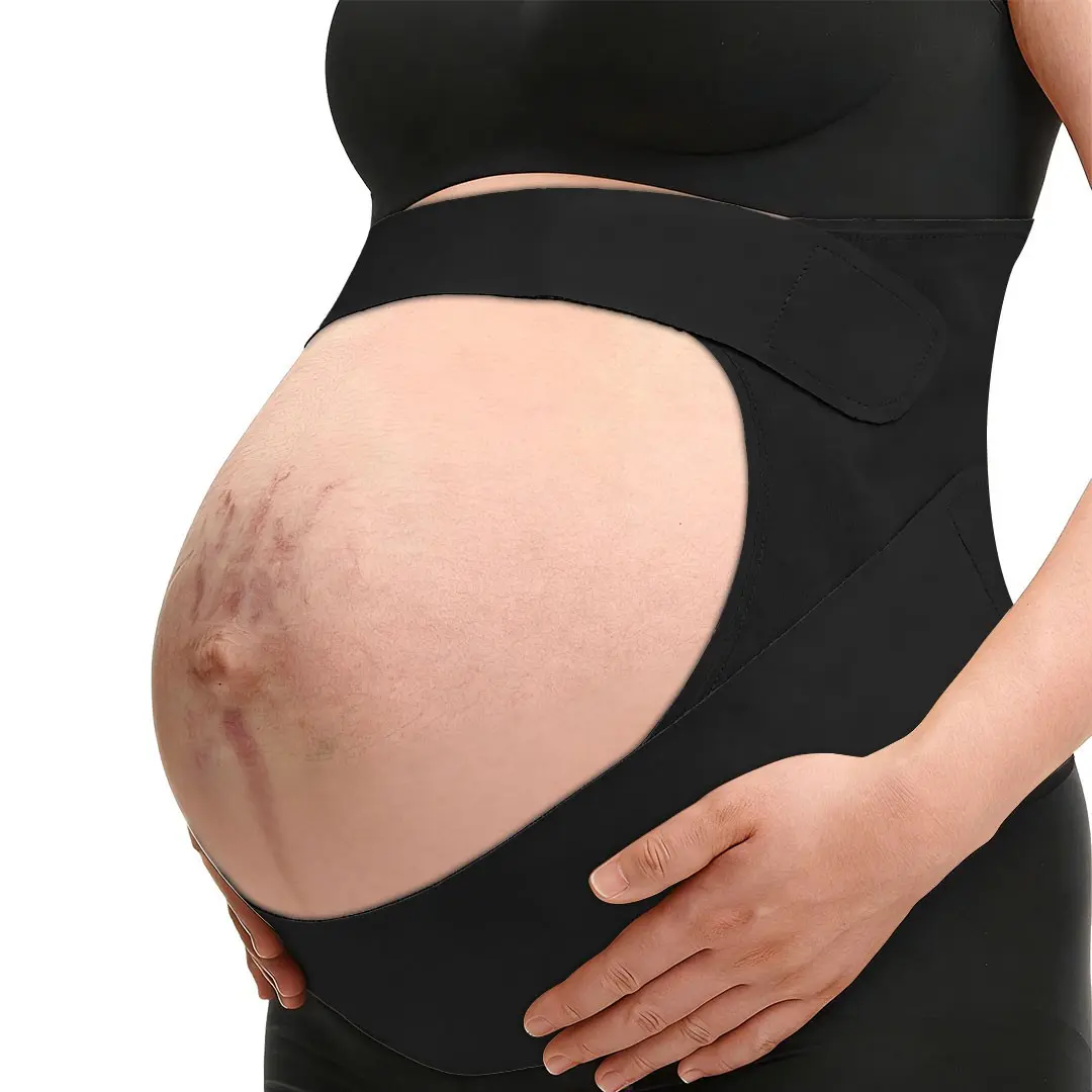 Breathable Pregnancy Support Belt, Maternity Belly Belt, Comfortable Invisible Under Clothes, Nylon and Lycra Material, Suitable for All Stages of Pregnancy