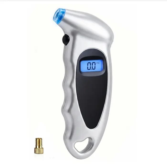 GJANSH Digital Tire Pressure Gauge 0-150PSI Calibrated to ANSI B40.7 +/-1PSI, Accurate in 0.1 Increments, 4 Pressure Measurements for Car Truck Bicycle with Backlight LCD