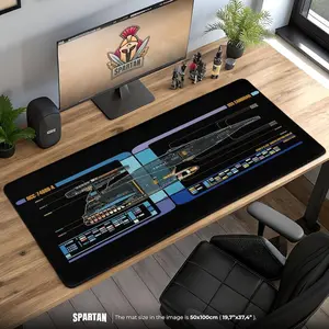 USS Cambrian Star Trek Mouse Pad - Nebula Class LCARS Desk Mat, Sci-Fi Gaming Mousepad, Trek Nerd Gift Idea