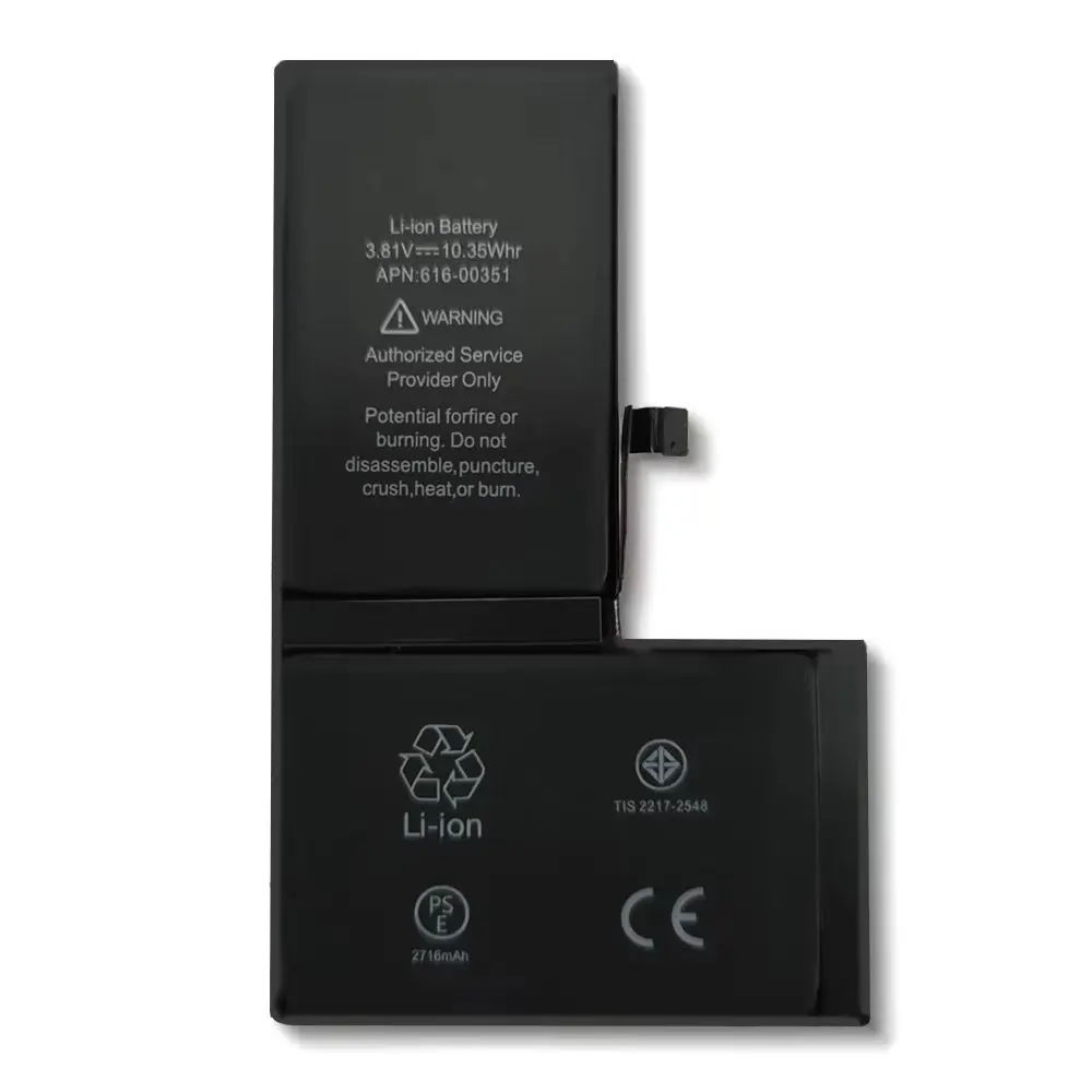 Mobile phone replacement mobile phone battery lithium ion rechargeable 2716 mAh for iphone X Cellphone Smartphones