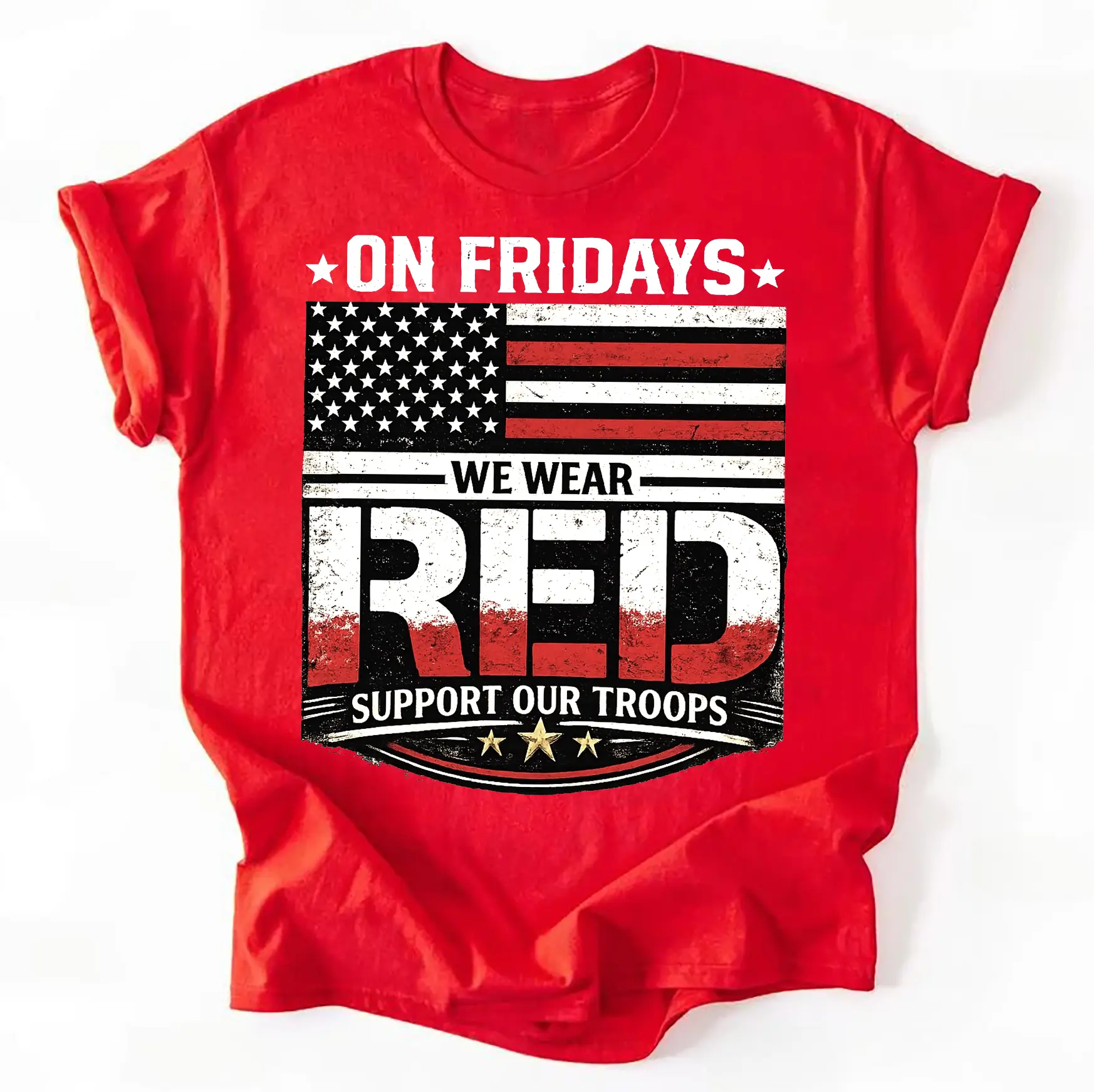 On Friday We Wear Red Veterans Shirt, Remember Everyone Deployed Tee, Red Friday USA Military Flag Shirt, Patriotic Veteran Tee
