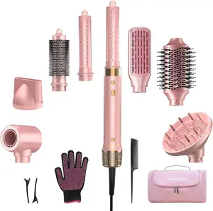 Mythsight StyleVibe 8 in 1 Hot air styler, High-speed hair drye, Auto wrap curler, Volumizing styling blower brush, Hair blow dryer brush, Smooth & Frizz-Free blowout no heat damage, Perfect gifts for Women, Friend, SummerVibes  (Travel Case)